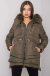 Dámská khaki zimní bunda s kapucí
