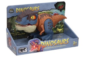 Dinosaurus s efekty hnědý 26,5x11x13 cm