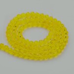 Broušené korálky - průsvitné - žluté - 4 mm - 10 ks