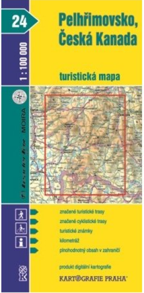 1:100T (24)-Pelhřimovsko,Česká Kanada (turistická mapa)