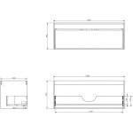 MEXEN - Box-A skříňka pro umyvadlo 120, 1 šuplík, černá lesk 91AX0-1200-470-1-70