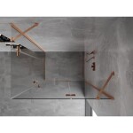 MEXEN/S - Mist-H Duo sprchový kout dveře křídlové 75 x 120, transparent, měď kartáčovaná 8A5-075L-120P-65-00