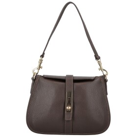 Módní dámská kožená kabelka na rameno Deimis, tmavě hnědá