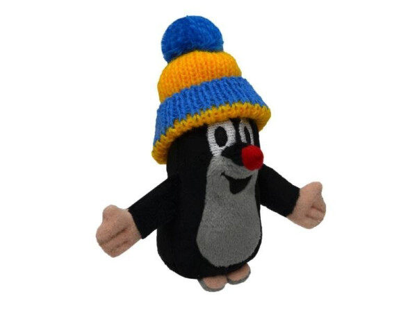 Krtek 10cm prstový maňásek kulich modrý - Zdeněk Miler