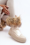 Dámské Sněhule S Kožíškem Béžové Big Star MM274380 37