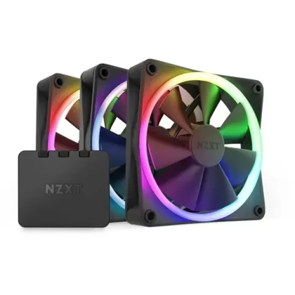 NZXT F120 RGB Triple Pack černá / Ventilátor / 3x 120mm / Fluid Dynamic Bearing / 27.5 dB @ 1800 RPM / 50.18 CFM (RF-R12TF-B1)