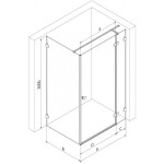 MEXEN/S - Lunar T sprchový kout dveře křídlové pravá 125 x 110, transparent, zlato 834T-125-110-50-00-P