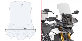 D6418St plexi čiré Triumph Tiger 900 Rally (20-23) ,vxš590x480 mm, o 125 mm vyšší než originál