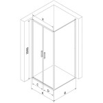 MEXEN/S - Exo sprchový kout dveře křídlové 100 x 100, transparent, zlato 814-100-100-50-00