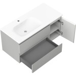 MEXEN/S - Orio koupelnová skříňka 100 cm s umyvadlem Vela levá, 2S, 1D, šedá mat/bílá mat 91A13-10047-3-BBFFF62-W23L01