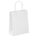 50 x Mini papírové tašky z kraftového papíru 180x240x80mm, bílé