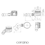 CERANO - Sifon sprchové vaničky - nízký - 90mm - DN40/50 - krytka bílá matná CER-676669