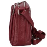 Stylová dámská kožená crossbody Robertina, bordo