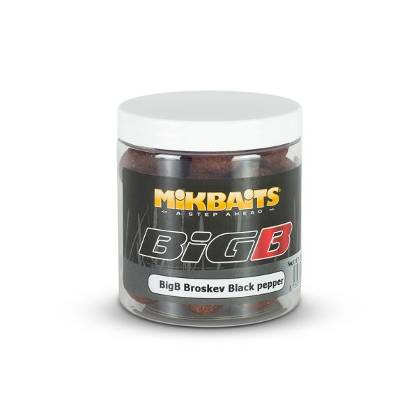 Mikbaits Boilie Big Balance 250ml - BigB Broskev Black pepper 24mm,Mikbaits Boilie Big Balance 250ml - BigB Broskev Black pepper 24mm
