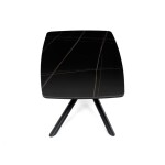 Stůl konferenční, deska slinutá keramika 120x70cm, černý mramor, nohy černý kov