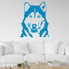 Samolepka Husky Barva: modrá, Velikost: 80 x 65 cm