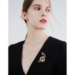 Exkluzivní perlová brož Swarovski Elements Rachel, Žlutá