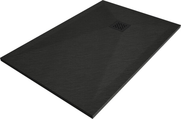 MEXEN/S - Stone+ obdélníková sprchová vanička 120 x 90, černá, mřížka černá 44709012-B