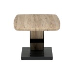 Stůl konferenční 120x60, MDF deska, 3D dekor dub san remo, kovové nohy, černý lak.