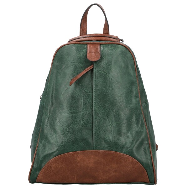 Trendy dámský koženkový kabelko-batůžek Lykos, zelený