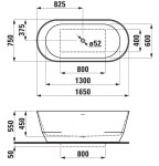 Laufen - Pro Volně stojící vana 165x75x55 cm, s odtokovou soupravou, bílá H2399520000001