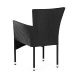 Židle zahradní, černý umělý ratan, kov, stohovatelná.
