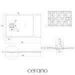 CERANO - Sprchová vanička obdélníková Pablo - SMC/minerální kompozit - strukturovaná černá matná - 110x70x3 CER-481105