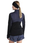Dámská merino mikina ICEBREAKER Wmns 200 Realfleece Descender LS Half Zip, Graphite/Black velikost: XL