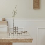 Stoff Nagel Designová miska se svícny STOFF Nagel Chrome, stříbrná barva, kov