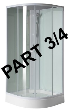 AQUALINE - AIGO dveře a pevné části čiré sklo, těsnění, profily, komponent 3/4 YB93-3