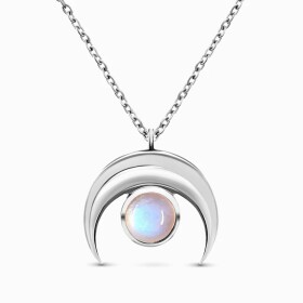 Royal Fashion stříbrný náhrdelník GU-DR17174N-SILVER-MOONSTONE