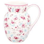 GREEN GATE Porcelánový džbánek Elsy White 0,5 l, růžová barva, porcelán