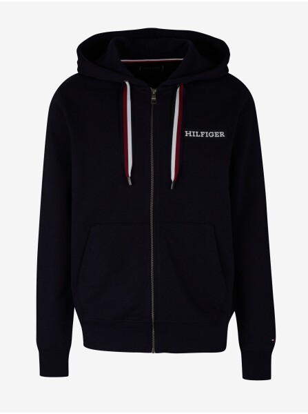 Tmavě modrá pánská mikina na zip kapucí Tommy Hilfiger Global Stri Pánské