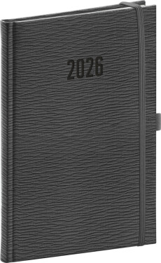 Týdenní diář 2026 NOTIQUE A5 - Rivoli šedý, 15 x 21 cm