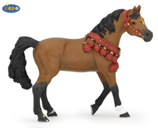 Arabský kůň s ozdobou - Ručně malovaná figurka