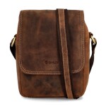 Luxusní pánská kožená crossbody Diviley Bronn, hnědá