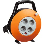 STREND PRO 213031 Prodlužovací kabel na bubnu, 7,5m, 4 zás., 3x1,5mm, černý