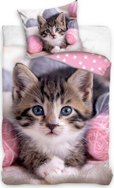 Bavlněné povlečení Koťátko s Klubíčky