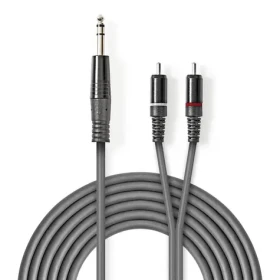 Nedis Stereo Audio kabel jack 6.35 mm (M) - 2x RCA (M) 3.00 m tmavě šedá (COTH23300GY30)