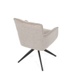 Židle jídelní, taštičkové pružiny v sedáku, 180° otočný mechanismus, lanýžová voděodolná látka, černý kov