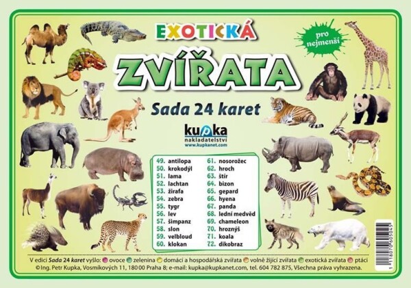 Exotická zvířata - Sada 24 karet - Petr Kupka