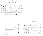 GEBERIT - Acanto Závěsné WC, Rimfree, TurboFlush, bílá 502.717.00.1