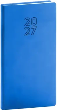 NOTIQUE Aprint 2027 modrý / Kapesní diář / 9 x 15,5 cm / týdenní / česko-slovenské kalendárium