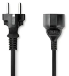 Nedis Prodlužovací napájecí kabel černá / Prodlužovací kabel / Zástrčka Schuko - Zásuvka Schuko / Přímý / 2 m (CEGL10200BK20)