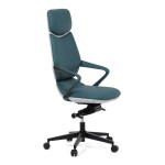 Kancelářské křeslo, zelená ekokůže, houpací mechanismus s aretací ve 4 polohách, kovový kříž, kolečka pro tvrdé povrchy