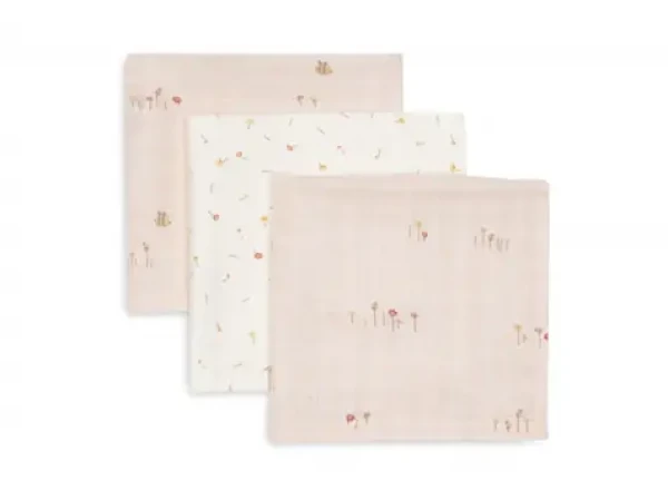Jollein Ubrousky mušelínové 3 ks 31x31cm Pretty Picnic / Mušelínové ubrousky / 100% bavlna (537-848-68159)