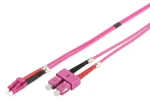 Digitus fialová / Optický patch kabel LC-SC / Multimode OM4 / Duplex / 1 m (DK-2532-01-4)
