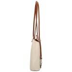 Luxusní dámský kožený kabelko-batůžek Livira, hnědo-krémový