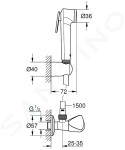 GROHE - Tempesta Nástěnný rohový ventil s ruční bidetovou sprškou, chrom 26357000