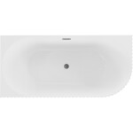 MEXEN/S - Gia volně stojící rohová vana reliéf levá 170 x 80, bílá lesk, sifon a přepad grafit metal 52701708000L-95